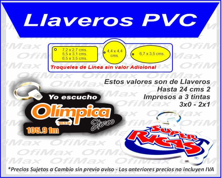 llaveros pvc publicitarios alto releive para empresas 10x14, bogota, colombia